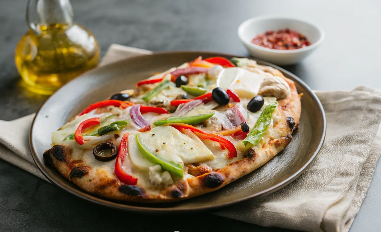 Vegetarian Perfection Pizza with Fresh Vegetables